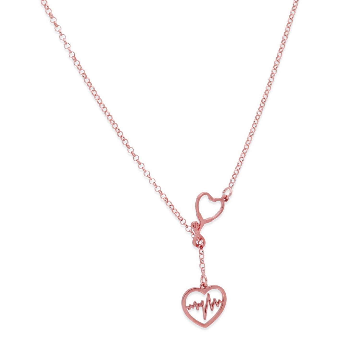 Colgante Fonendoscopio Corazones en Plata de Ley 925