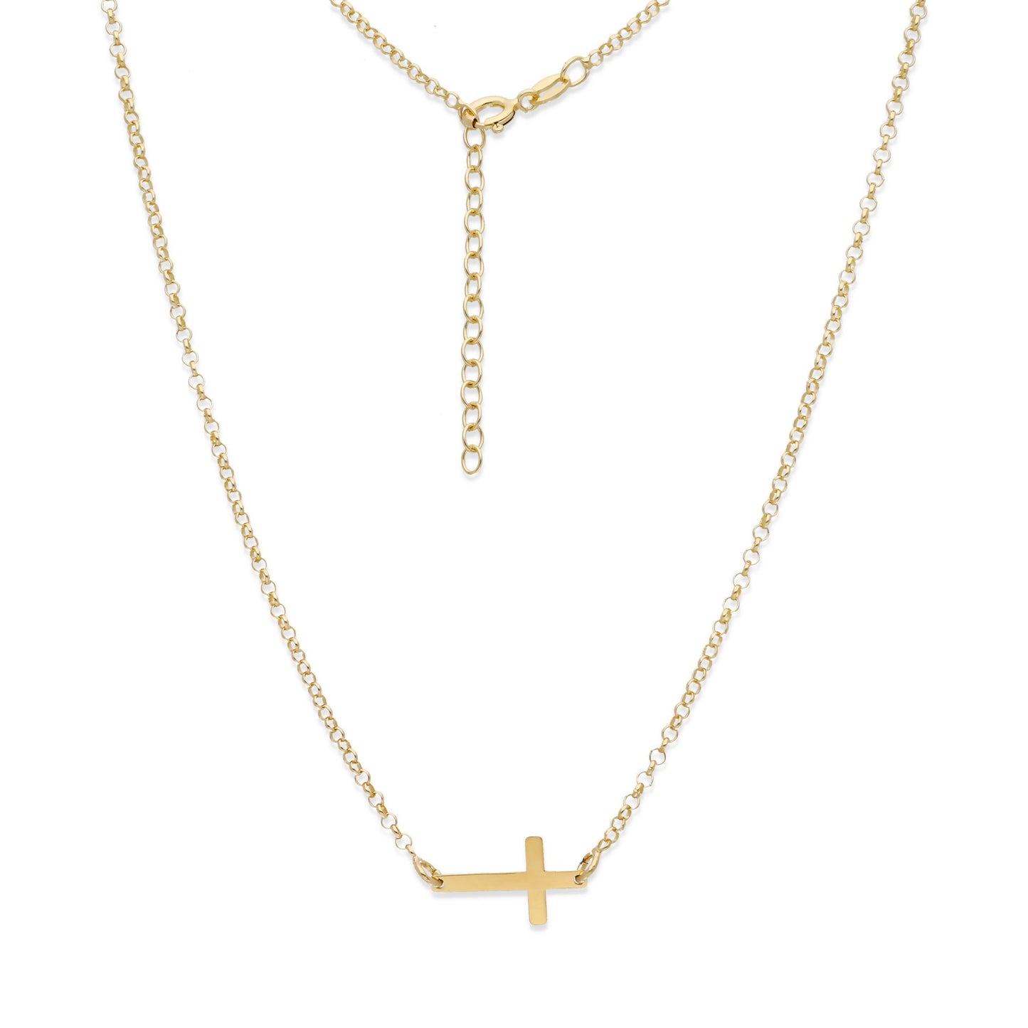 Colgante Cruz Comunión en Plata de Ley 925 y baño Oro 18k