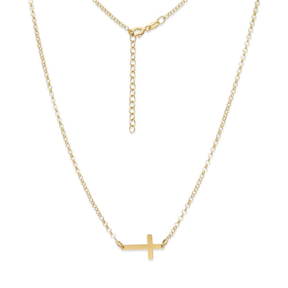 Colgante Cruz Comunión en Plata de Ley 925 y baño Oro 18k