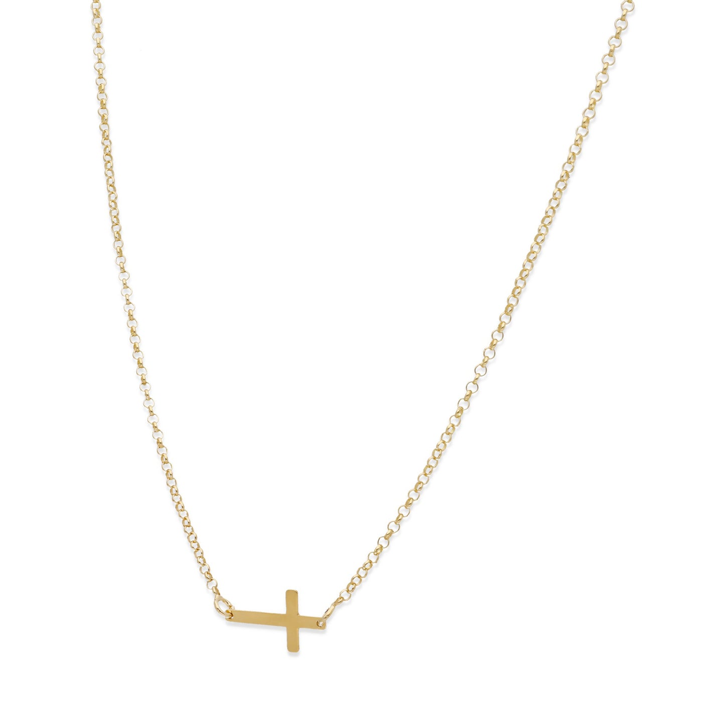 Colgante Cruz Comunión en Plata de Ley 925 y baño Oro 18k