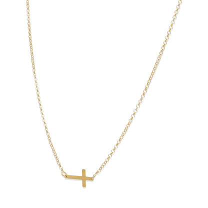 Colgante Cruz Comunión en Plata de Ley 925 y baño Oro 18k