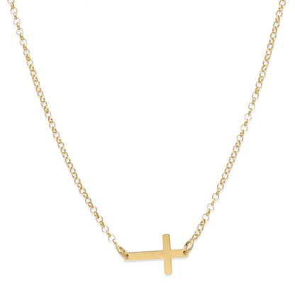 Colgante Cruz Comunión en Plata de Ley 925 y baño Oro 18k