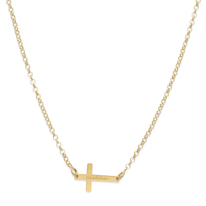 Colgante Cruz Comunión en Plata de Ley 925 y baño Oro 18k