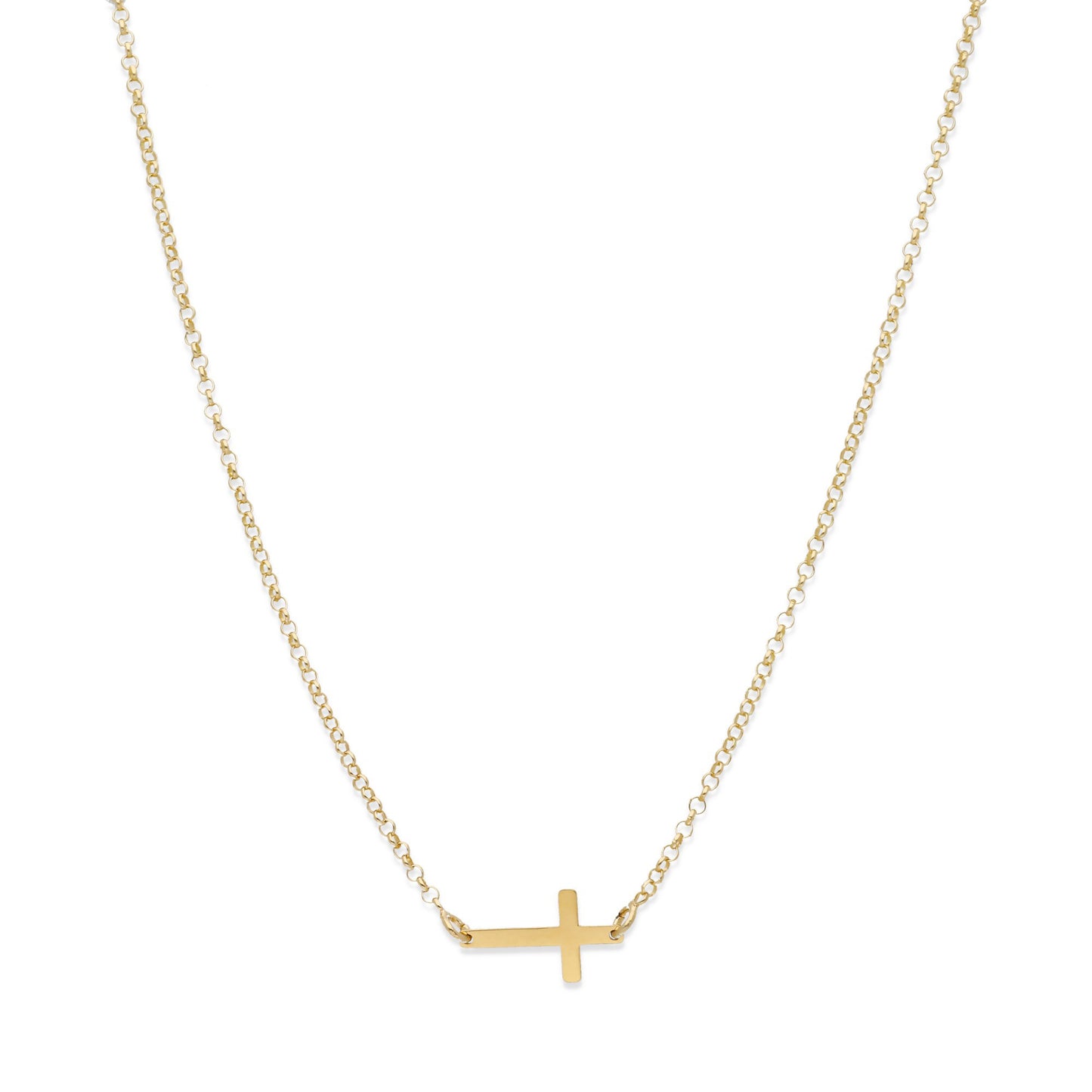 Colgante Cruz Comunión en Plata de Ley 925 y baño Oro 18k