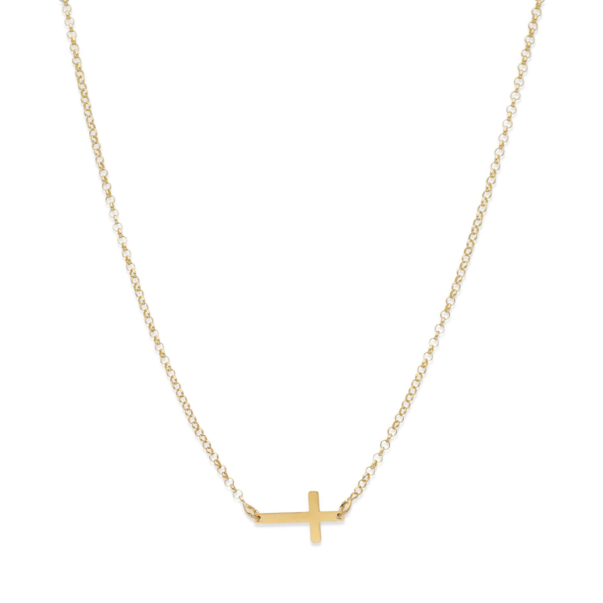 Colgante Cruz Comunión en Plata de Ley 925 y baño Oro 18k