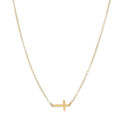 Colgante Cruz Comunión en Plata de Ley 925 y baño Oro 18k