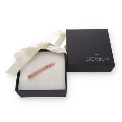 Clip de Corbata Román en Plata de Ley 925 y baño Oro rosa 18k