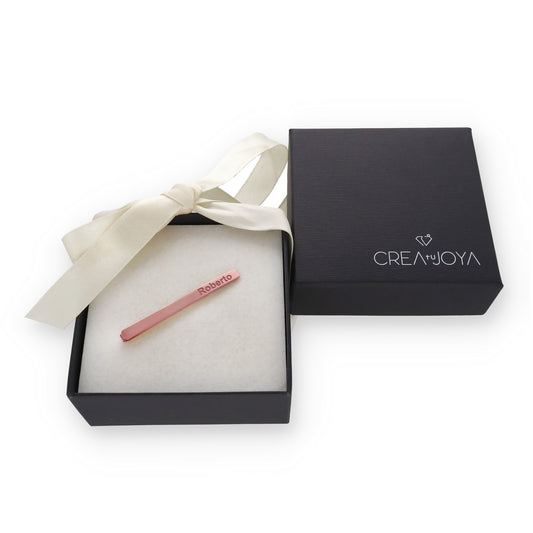 Clip de Corbata Román en Plata de Ley 925 y baño Oro rosa 18k