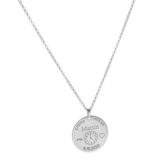 Colgante Medalla de Bautizo Personalizada en Plata de Ley 925