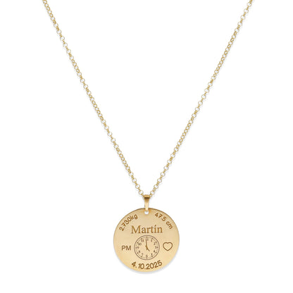 Colgante Medalla de Bautizo Personalizada en Plata de Ley 925