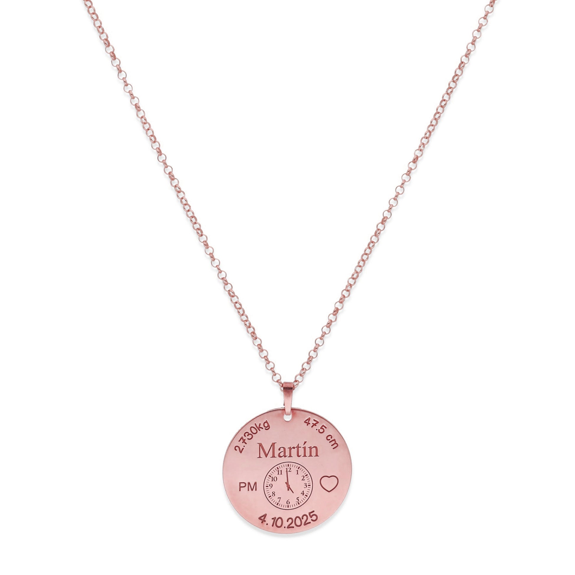 Colgante Medalla de Bautizo Personalizada en Plata de Ley 925
