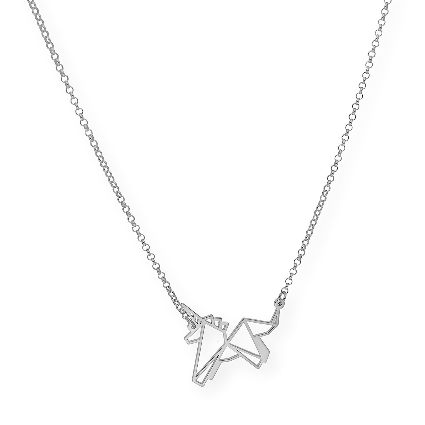 Colgante Unicornio Origami en Plata de Ley 925
