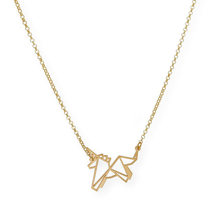 Colgante Unicornio Origami en Plata de Ley 925
