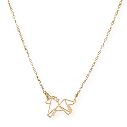 Colgante Unicornio Origami en Plata de Ley 925