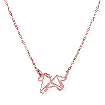 Colgante Unicornio Origami en Plata de Ley 925