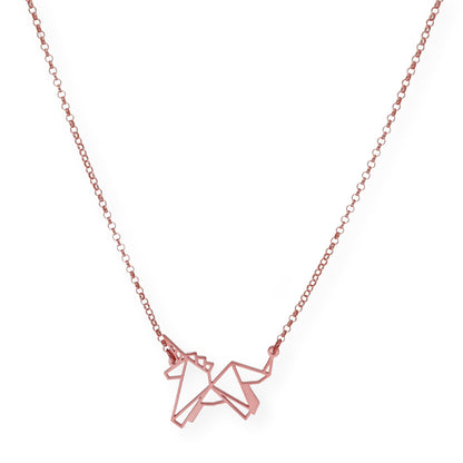 Colgante Unicornio Origami en Plata de Ley 925