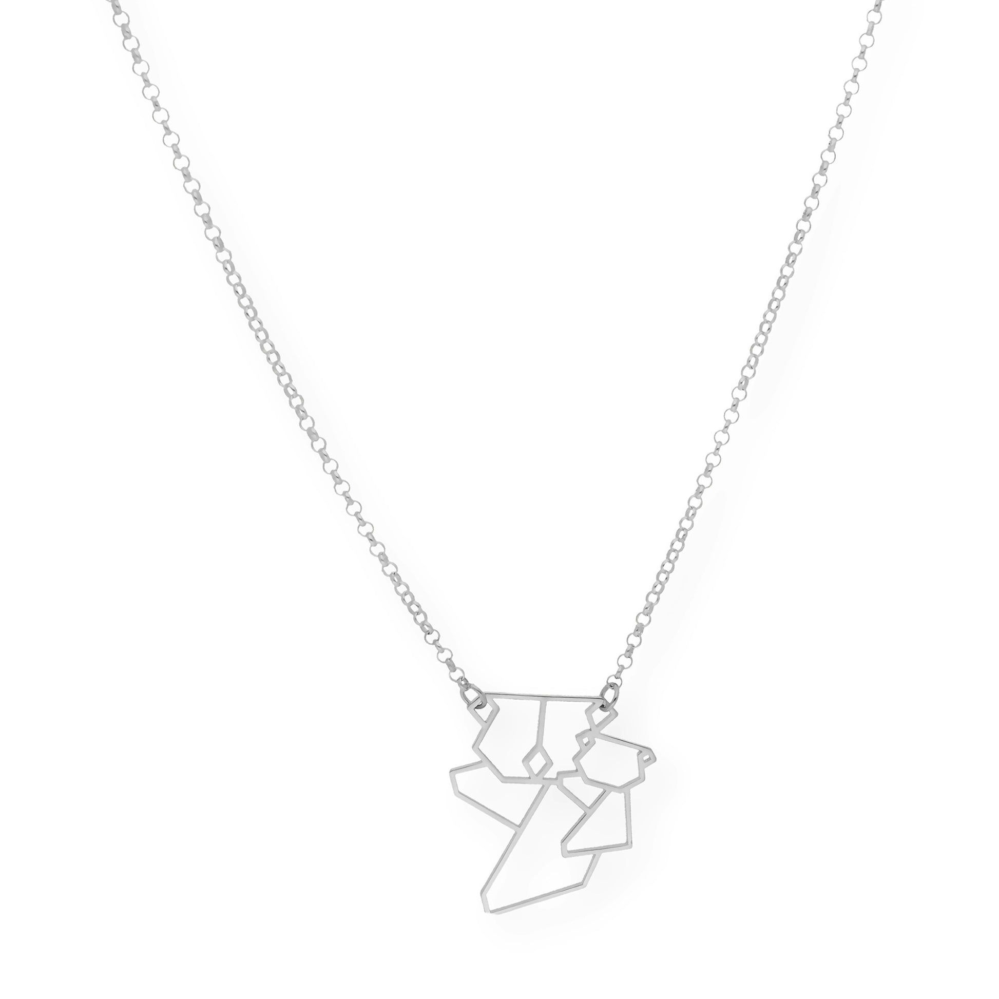 Colgante Koala Origami en Plata de Ley 925 y baño Oro 18k