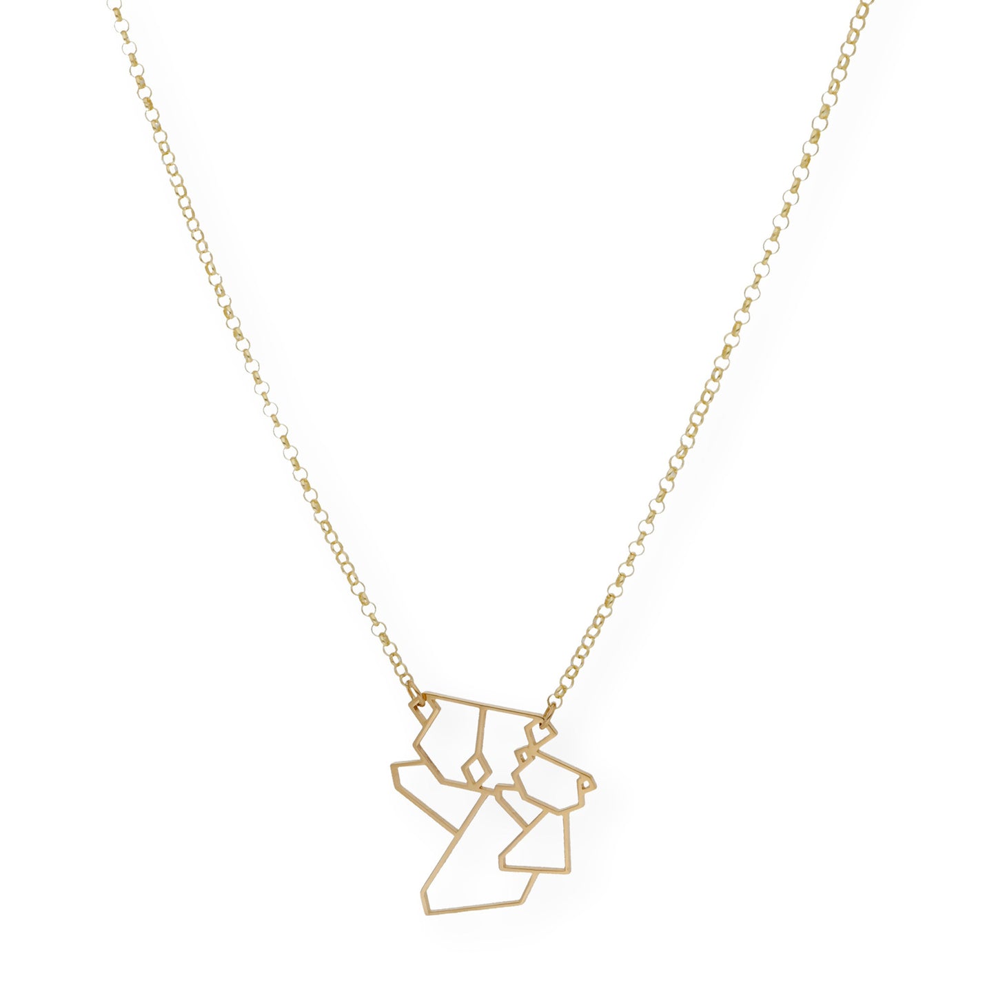 Colgante Koala Origami en Plata de Ley 925 y baño Oro 18k