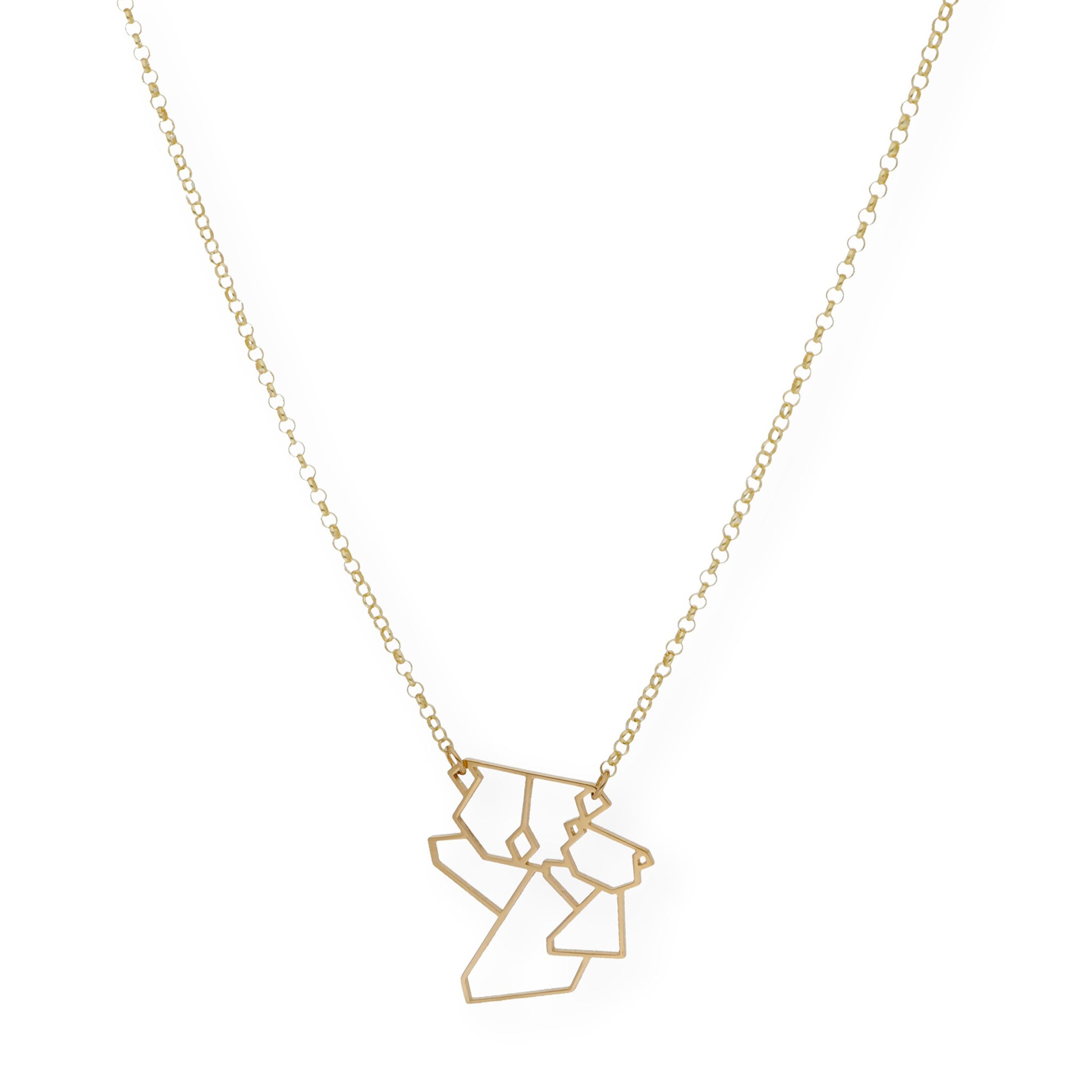 Colgante Koala Origami en Plata de Ley 925 y baño Oro 18k