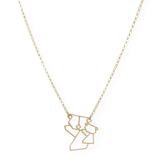 Colgante Koala Origami en Plata de Ley 925 y baño Oro 18k