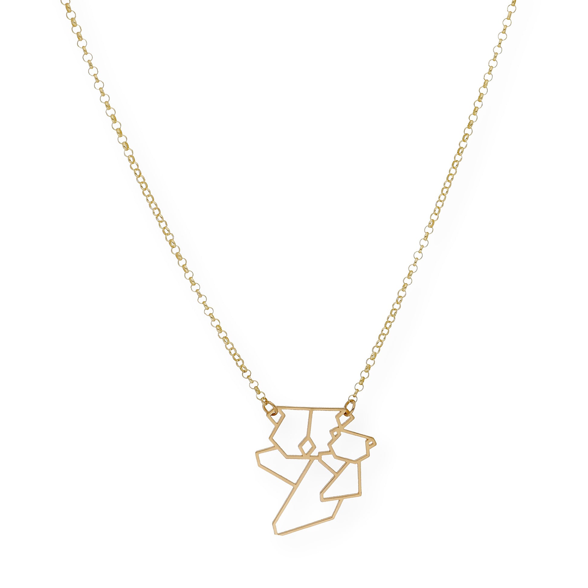 Colgante Koala Origami en Plata de Ley 925 y baño Oro 18k