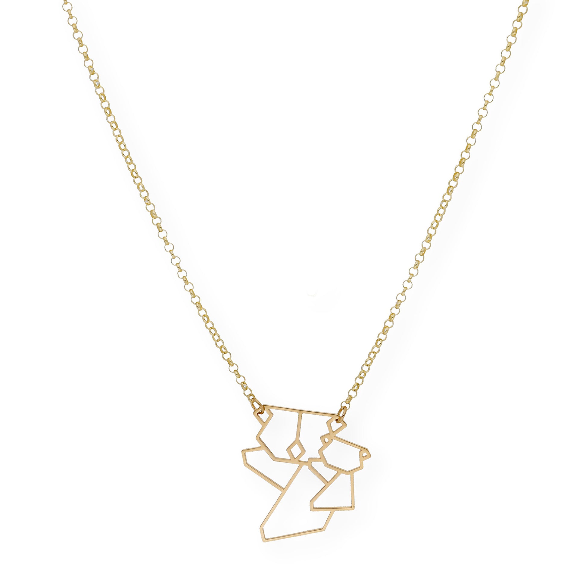Colgante Koala Origami en Plata de Ley 925 y baño Oro 18k