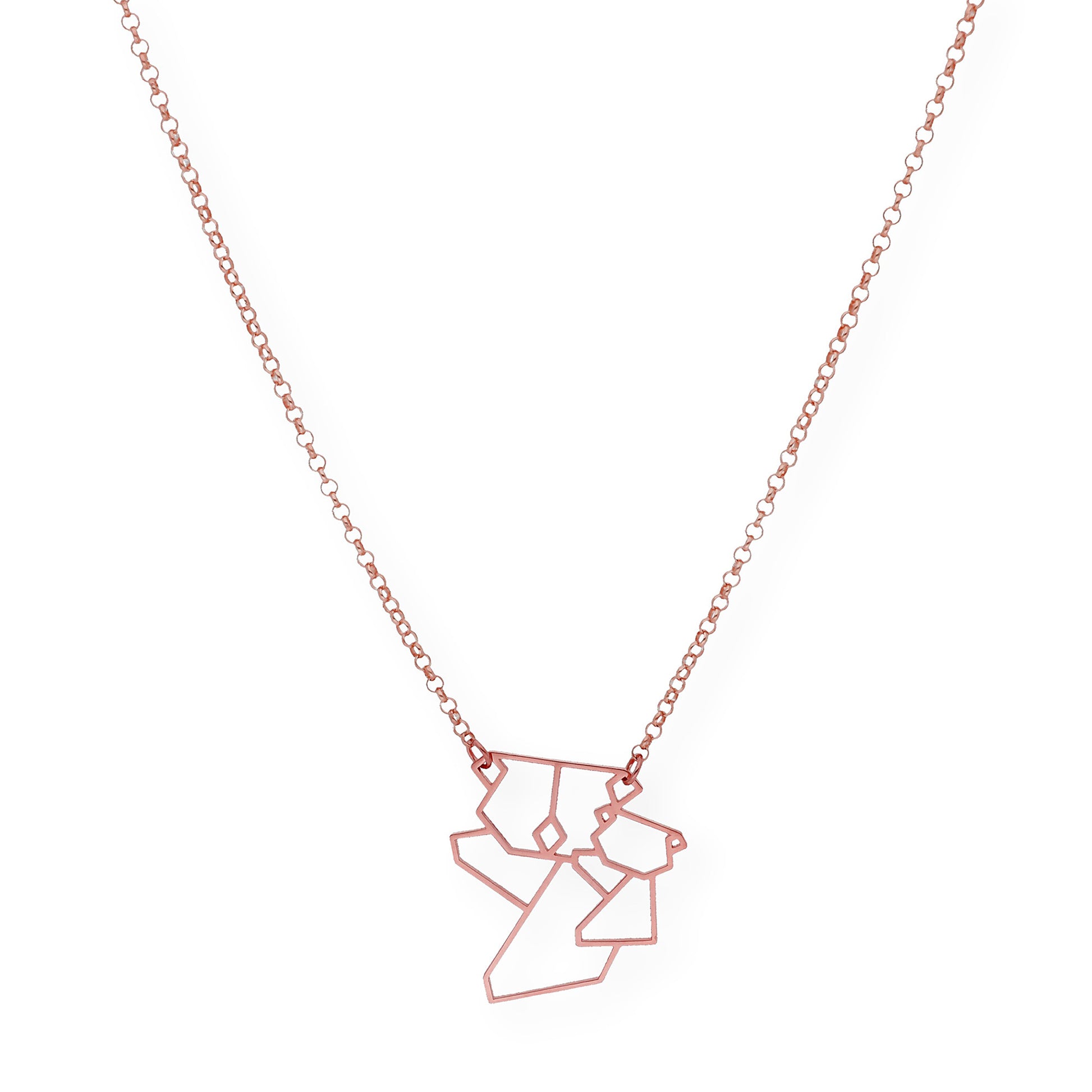 Colgante Koala Origami en Plata de Ley 925 y baño Oro 18k