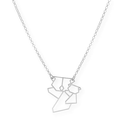 Colgante Koala Origami en Plata de Ley 925 y baño Oro rosa 18k