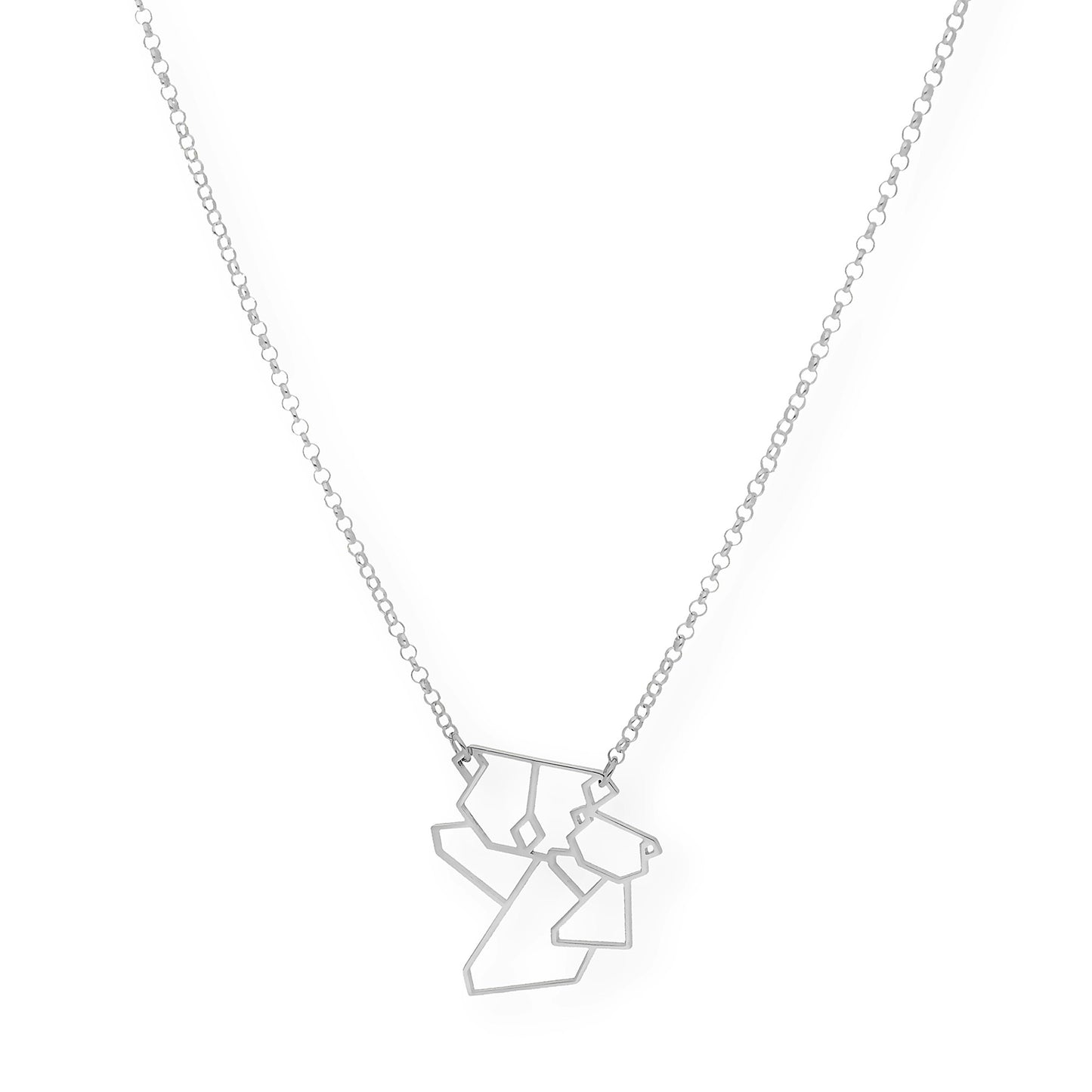 Colgante Koala Origami en Plata de Ley 925 y baño Oro rosa 18k