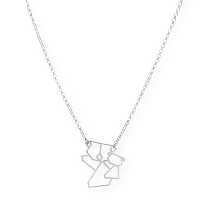 Colgante Koala Origami en Plata de Ley 925 y baño Oro rosa 18k