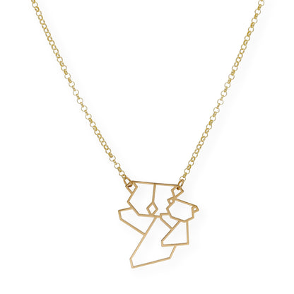 Colgante Koala Origami en Plata de Ley 925 y baño Oro rosa 18k