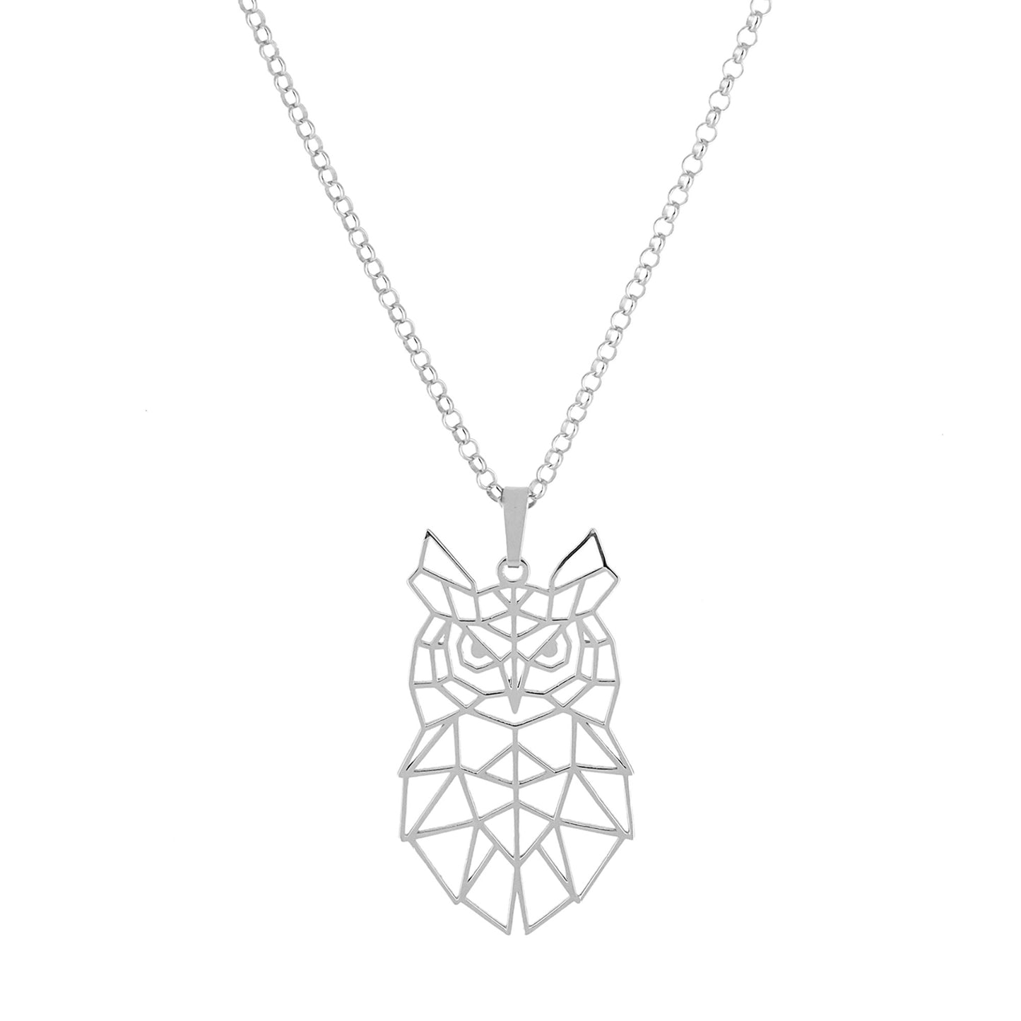 Colgante Buho Origami en Plata de Ley 925 y baño Oro 18k