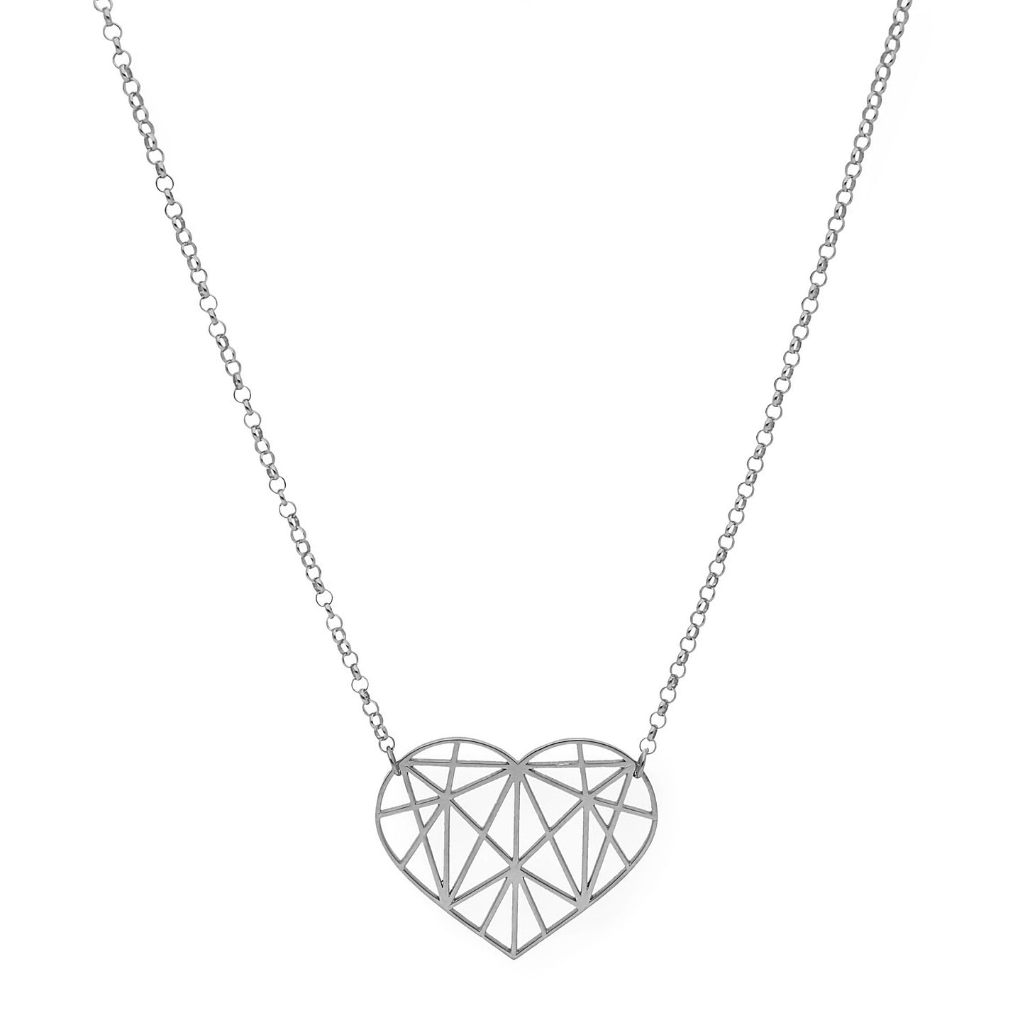 Colgante Corazón Origami en Plata de Ley 925 y baño Oro 18k