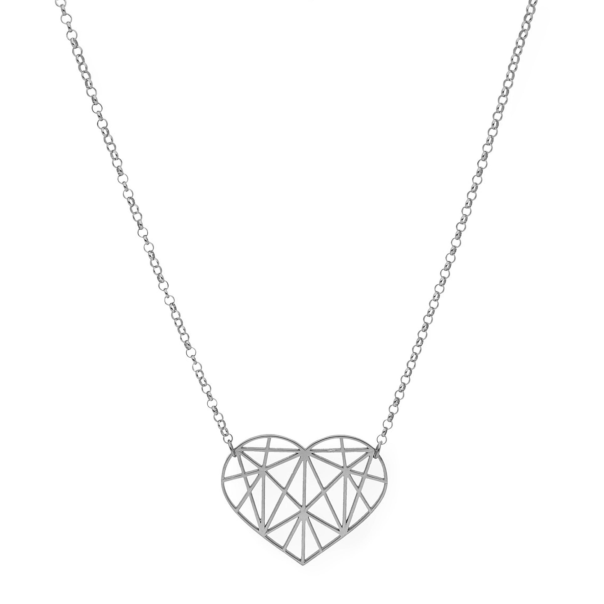 Colgante Corazón Origami en Plata de Ley 925 y baño Oro 18k