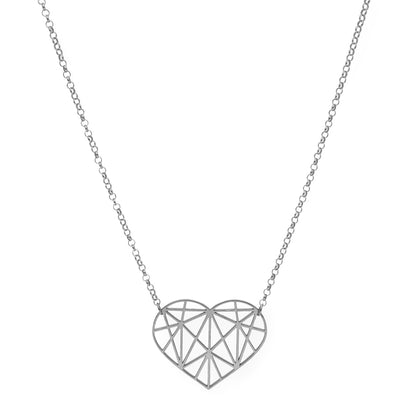 Colgante Corazón Origami en Plata de Ley 925 y baño Oro 18k