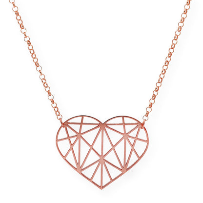 Colgante Corazón Origami en Plata de Ley 925 y baño Oro 18k