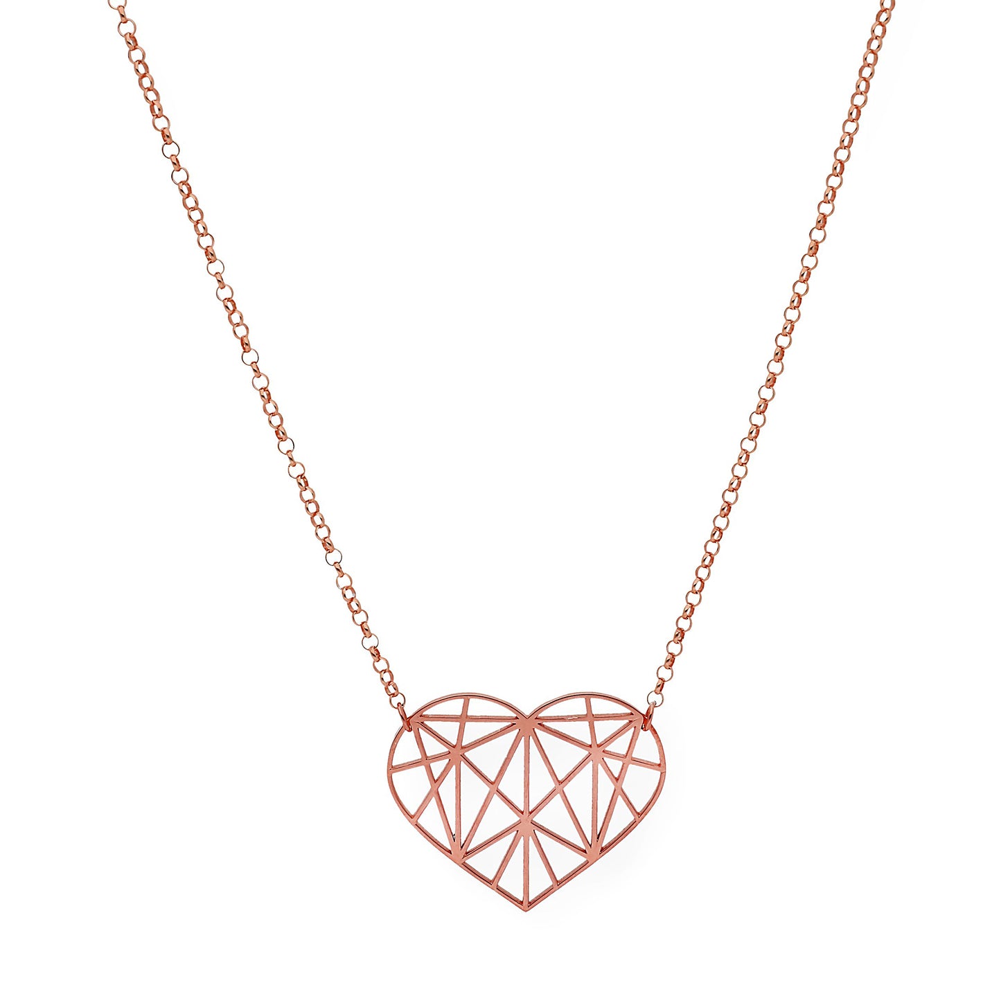 Colgante Corazón Origami en Plata de Ley 925 y baño Oro 18k