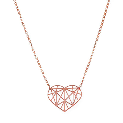 Colgante Corazón Origami en Plata de Ley 925 y baño Oro 18k