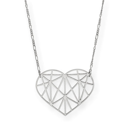 Colgante Corazón Origami en Plata de Ley 925 y baño Oro rosa 18k