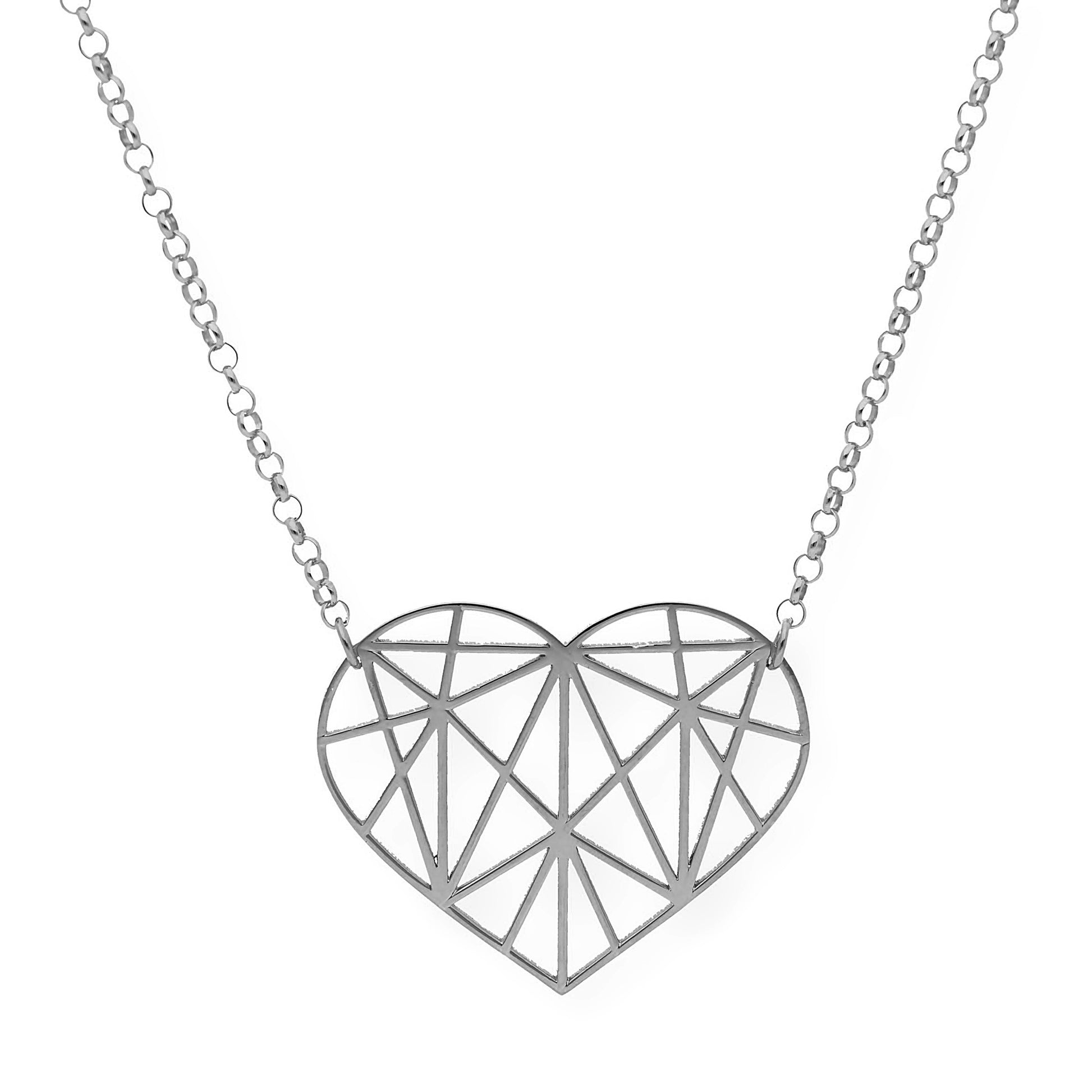 Colgante Corazón Origami en Plata de Ley 925