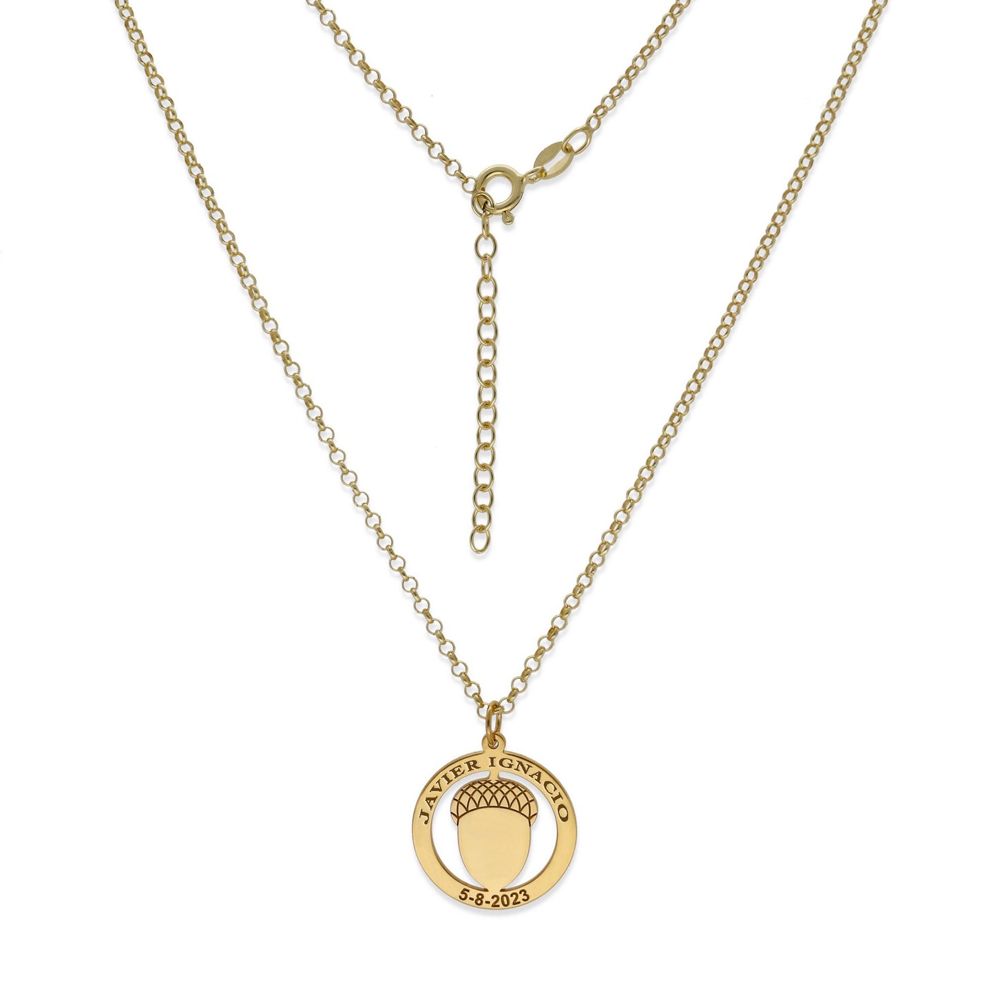 Colgante Bellota en Plata de Ley 925 y baño Oro 18k