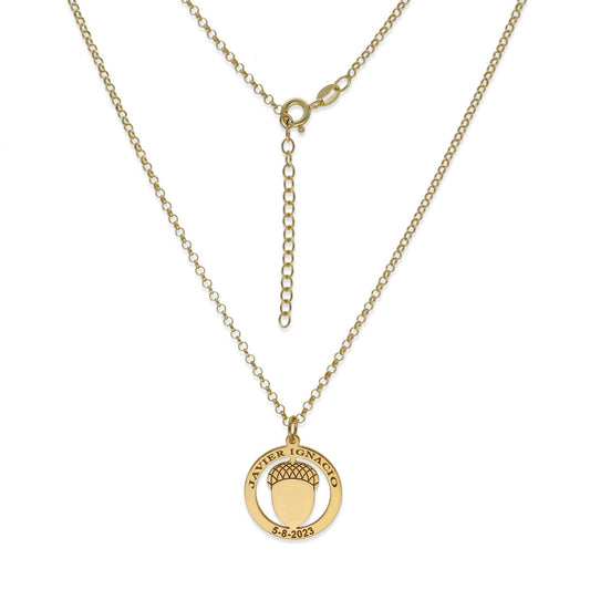 Colgante Bellota en Plata de Ley 925 y baño Oro 18k