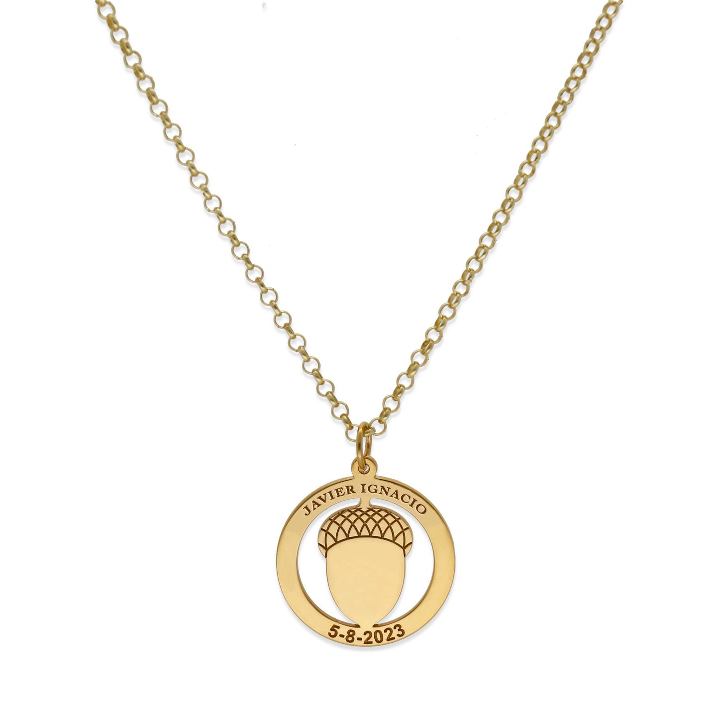 Colgante Bellota en Plata de Ley 925 y baño Oro 18k