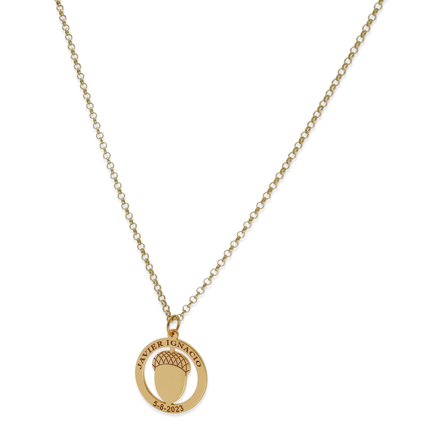 Colgante Bellota en Plata de Ley 925 y baño Oro 18k