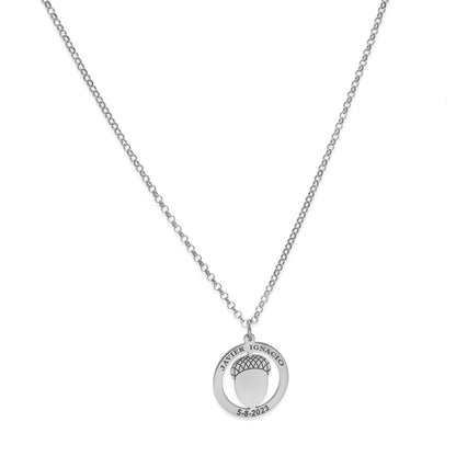 Colgante Bellota en Plata de Ley 925 y baño Oro rosa 18k