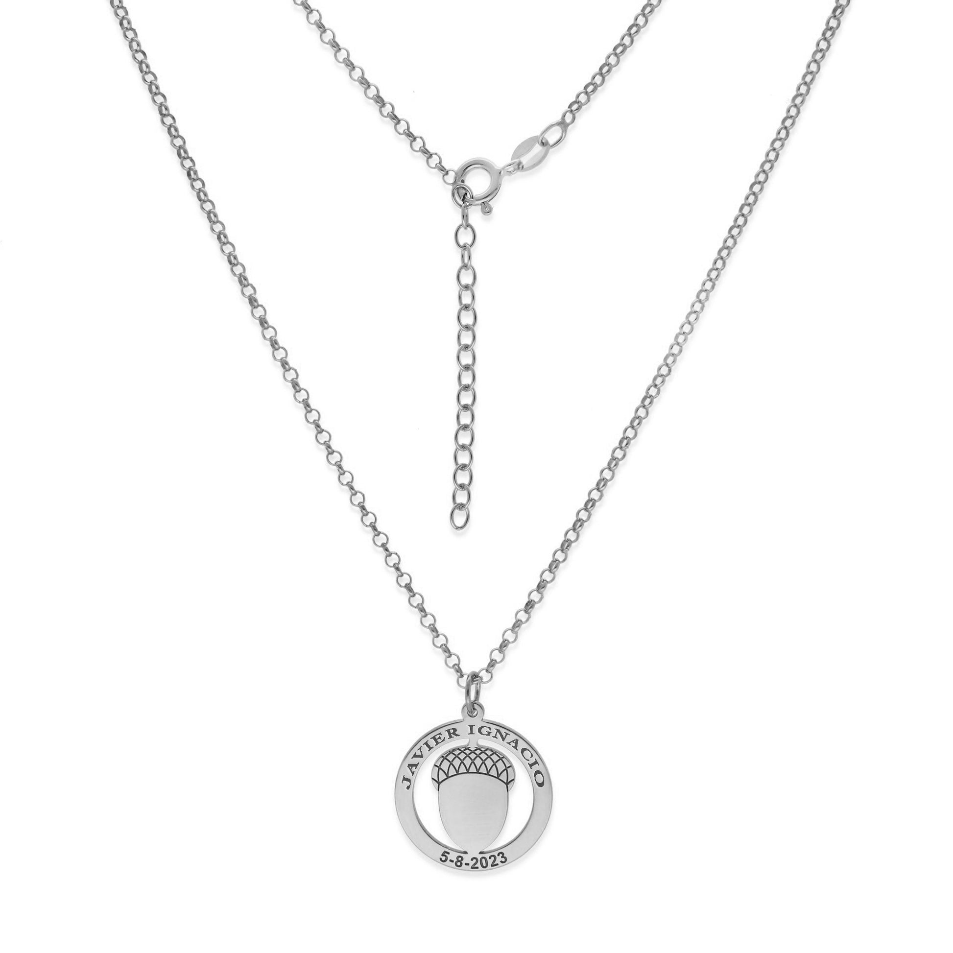 Colgante Bellota en Plata de Ley 925 y baño Oro rosa 18k