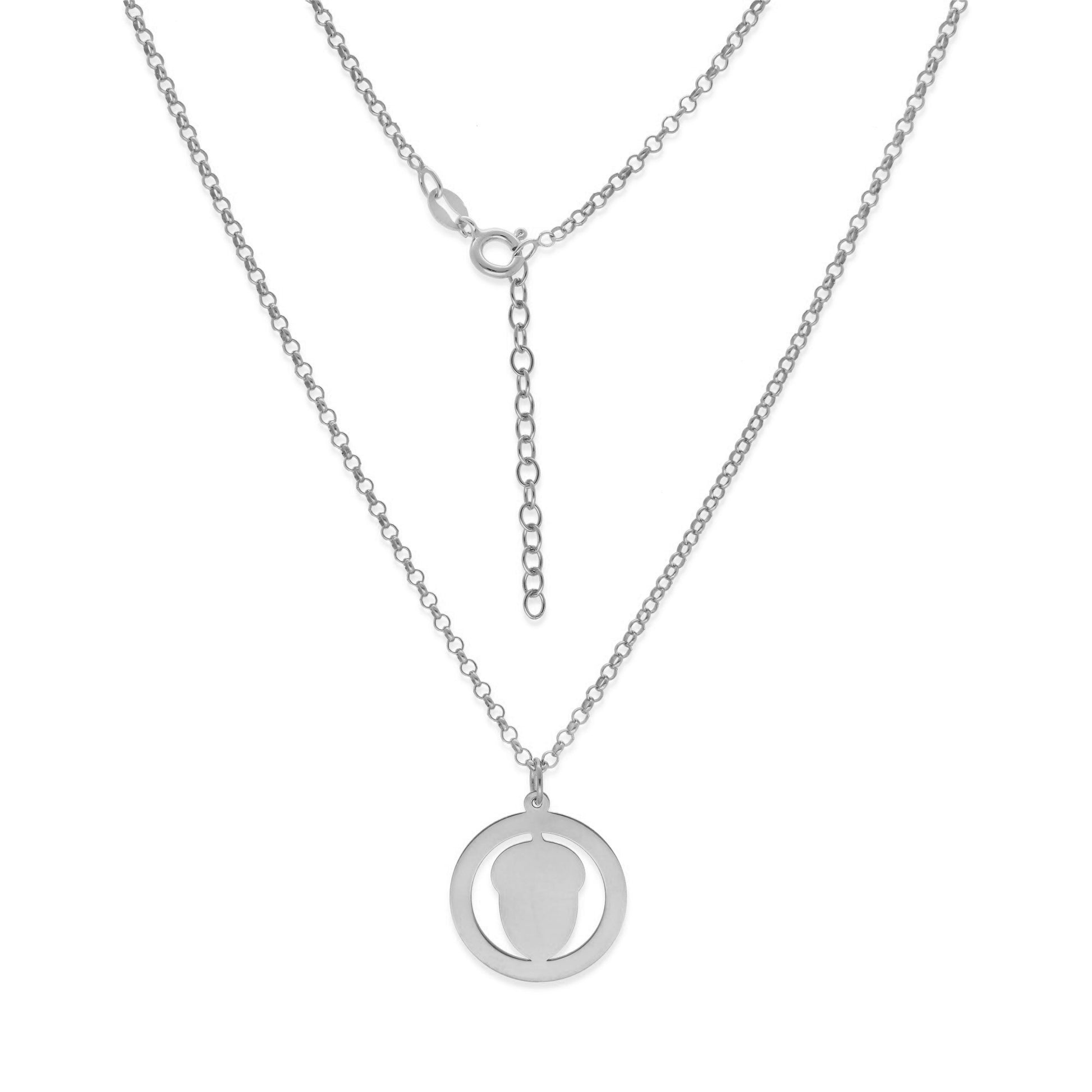 Colgante Bellota en Plata de Ley 925 y baño Oro rosa 18k