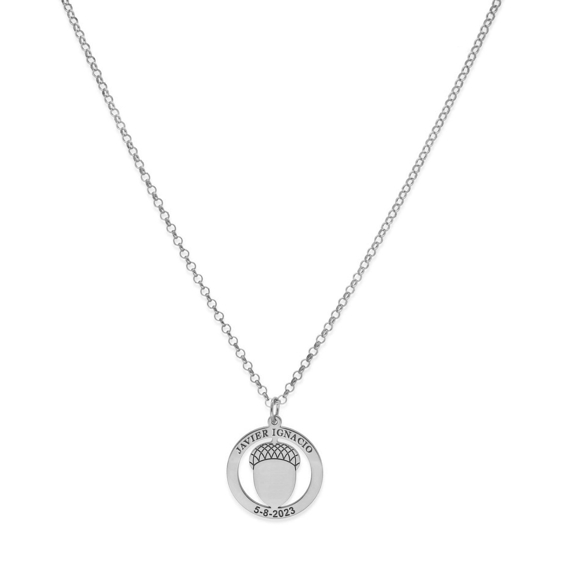 Colgante Bellota en Plata de Ley 925 y baño Oro rosa 18k