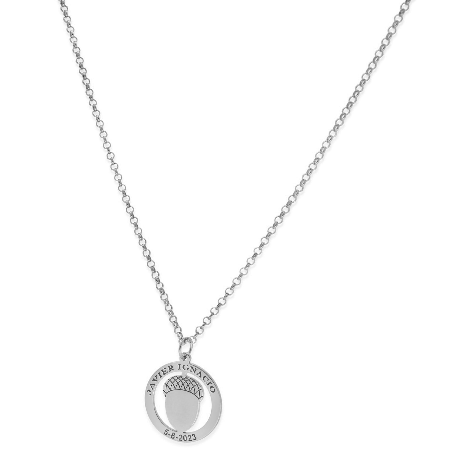 Colgante Bellota en Plata de Ley 925 y baño Oro rosa 18k