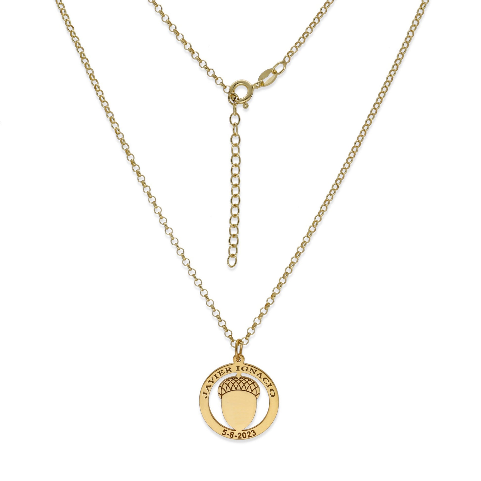 Colgante Bellota en Plata de Ley 925 y baño Oro rosa 18k